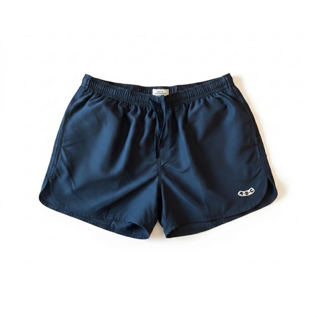 ADC Sport Short — Black with ADC logo, front