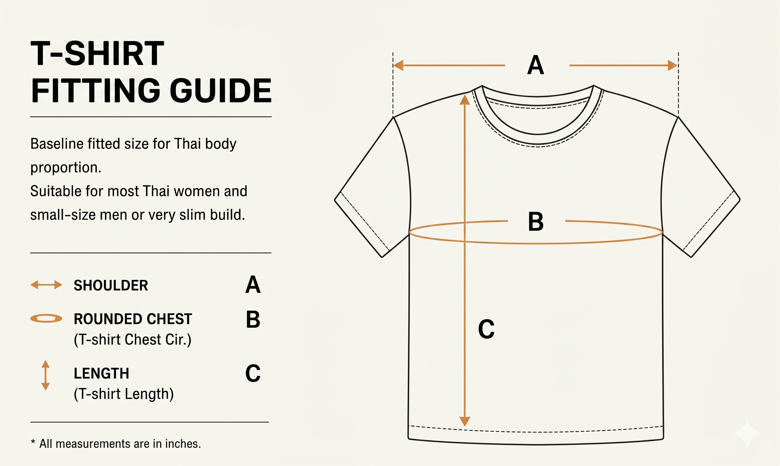 Animal de Compagnie t-shirt size guide — all four sizes at a glance