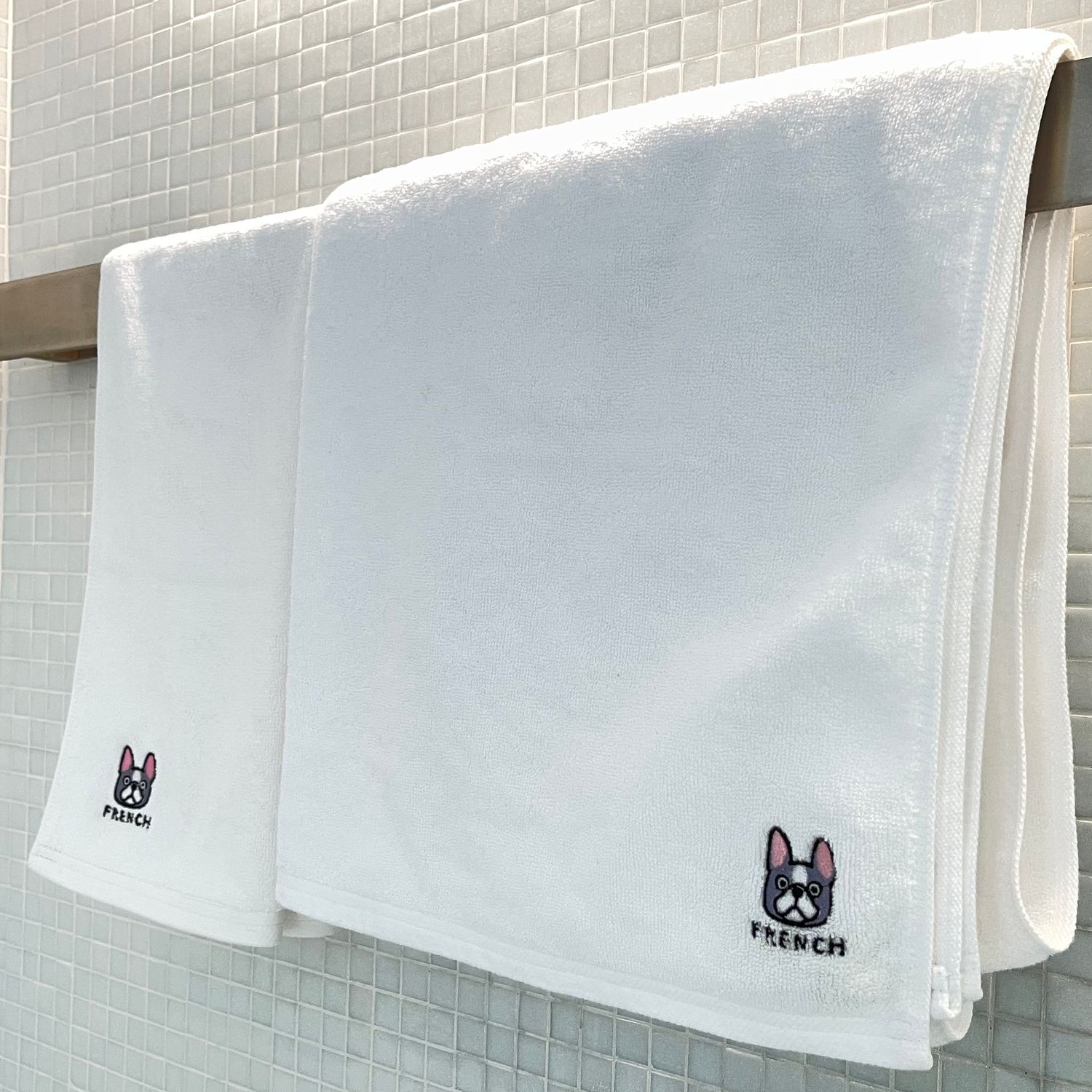 French Bulldog towel — lifestyle